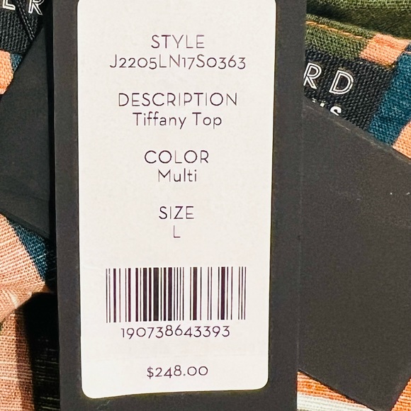 Veronica Beard NEW Tiffany Cropped Top Size L Multi Color Linen Cotton Blend - Picture 14 of 15